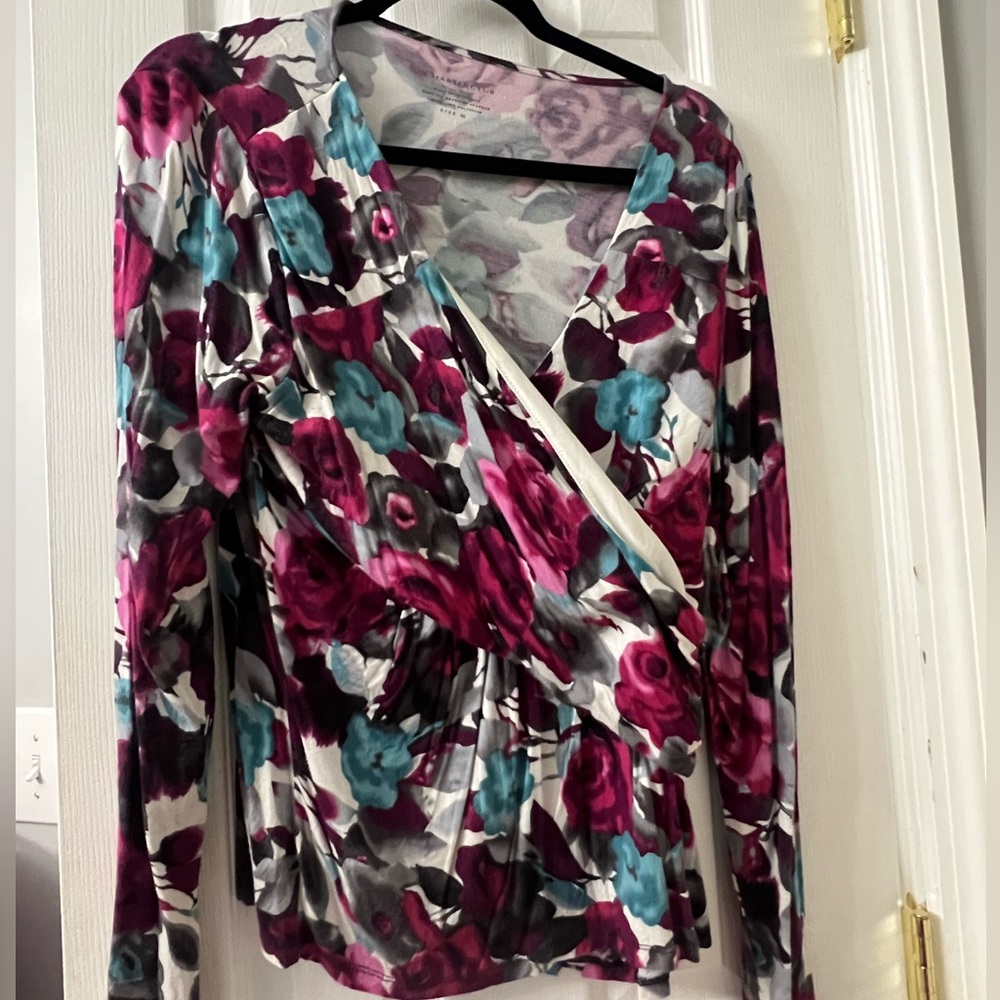 Charter Club XL faux wrap floral top